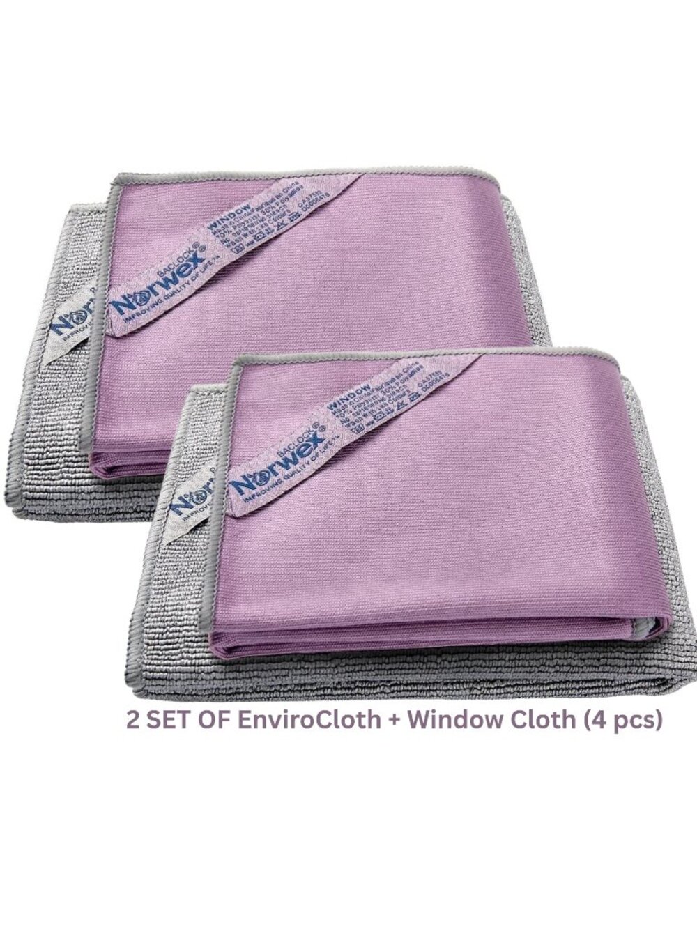 2 Pack of Norwex Basic Package, EnviroCloth + Window Cloth